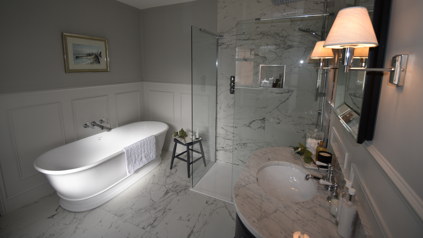 Luxury bathroom remodel with Imperial double ended bath