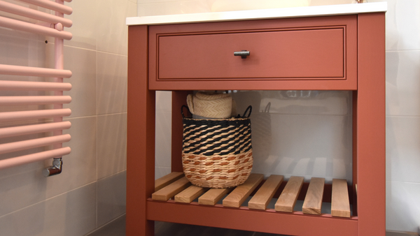 Burbidge washstand in tuscan rose showroom