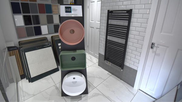 HiB concrete Entero colour basins showroom