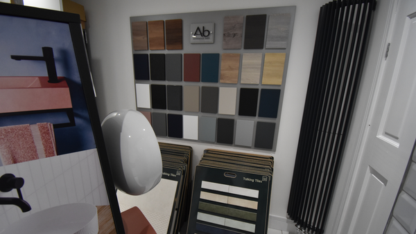 Ambiance bain cabinet colour samples wall display and tiles