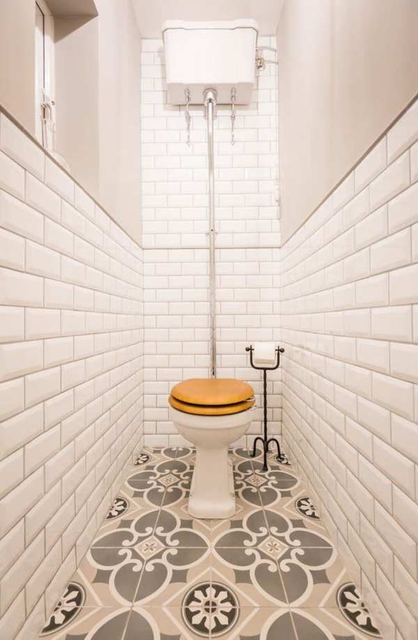 Burlington Victorian cloakroom entrance with high pedestal wc