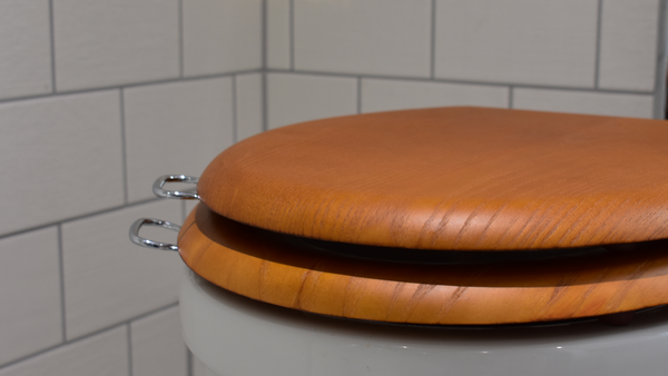 Burlington toilet with oak soft closed seat