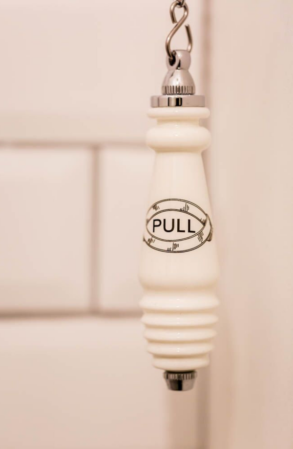 Burlington Toilet pull chain with ceramic handle