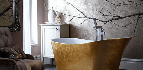 Heritage Hollywell gold metallic effect acrylic bath