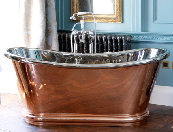 Hurlingham copper bulle bath with nickel interior