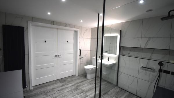 RAK Resort extended height WC, basin, half pedestal and Atrium mirror from HiB