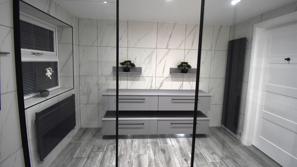 Sanijura Halo drawer units with undermounted lighting