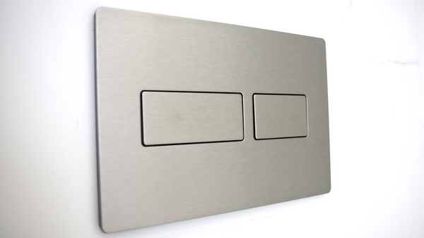 TECEsolid flush plate in brushed stainless steel with anti-fingerprint coating