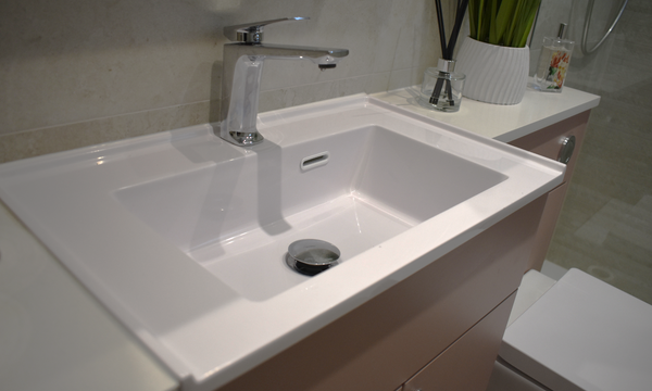 Avalon semi-recessed basin with Bond mono basin tap in chrome