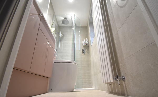 Cilantro floor standing WC comfort height and Vega flat panelled radiator from Eucotherm