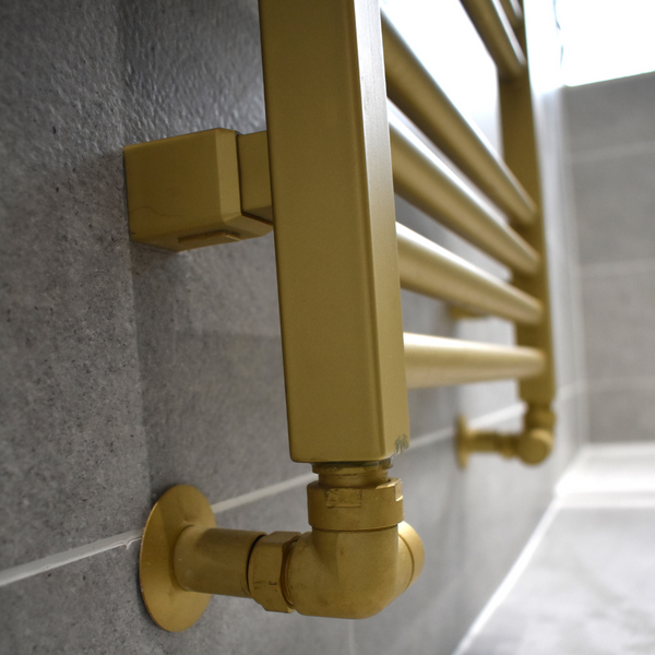 Crosswater brushed brass corner radiator valves