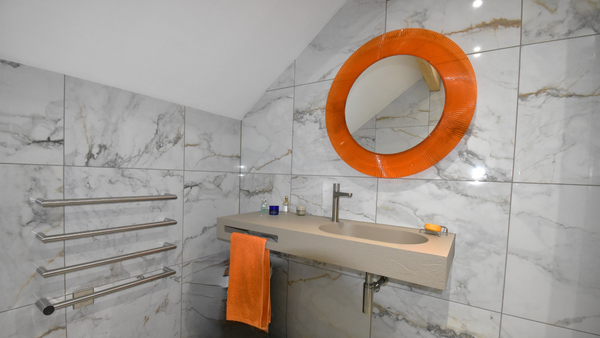 Contemporary bathroom remodel with Acquabella Infinity basin and tray