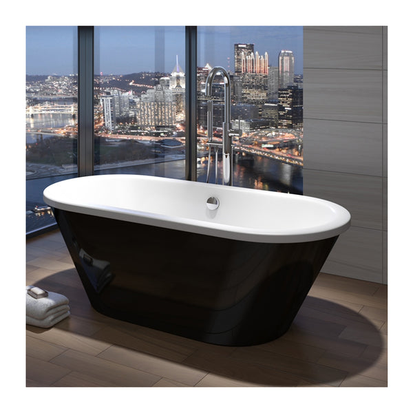 Abacus Vera freestanding bath with black panel