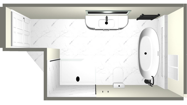 CAD aerial view image of new bathroom project