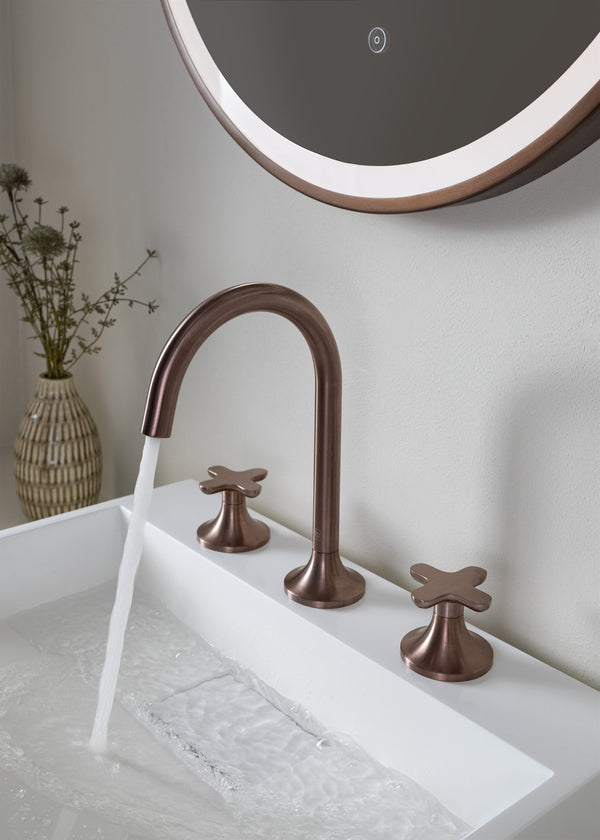 An image of a running tap into a bathroom sink by Just Taps (JTP) brand partner of The Bathroom Sanctuary.