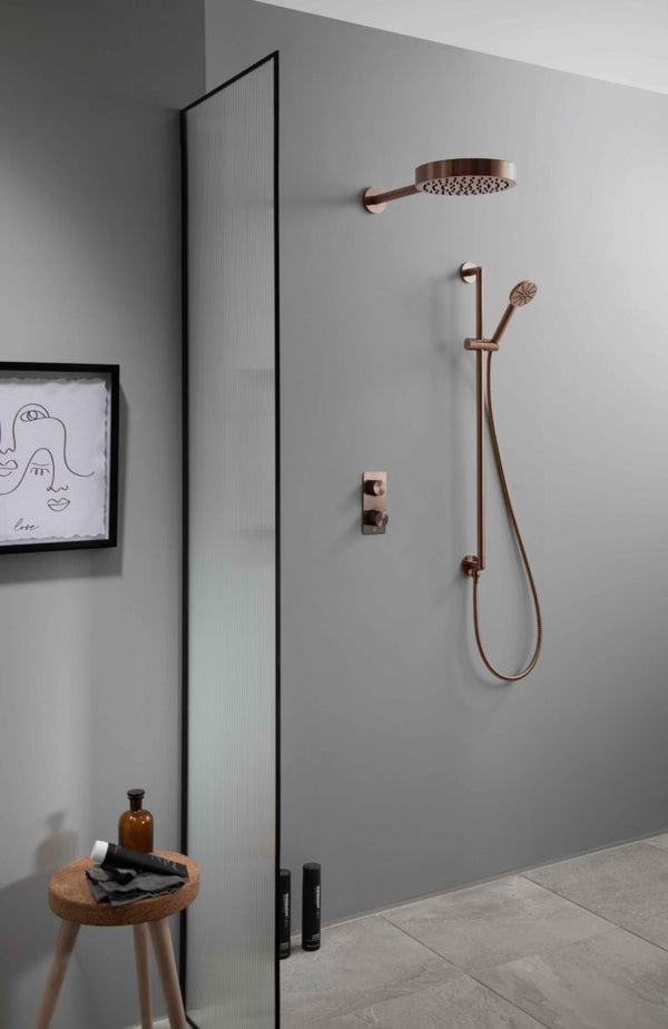 An image of a wetroom by Just Taps (JTP) a partner brand of The Bathroom Sanctuary.