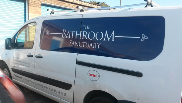 A van showing the logo for The Bathroom Sanctuary in East Yorkshire.