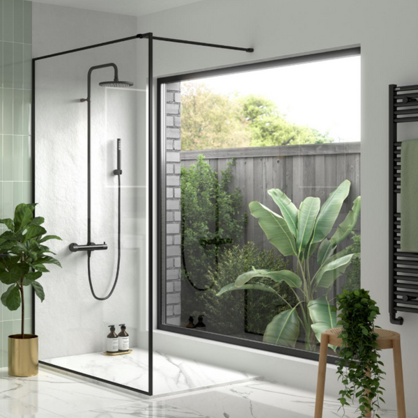Tissino black shower enclosure and fittings