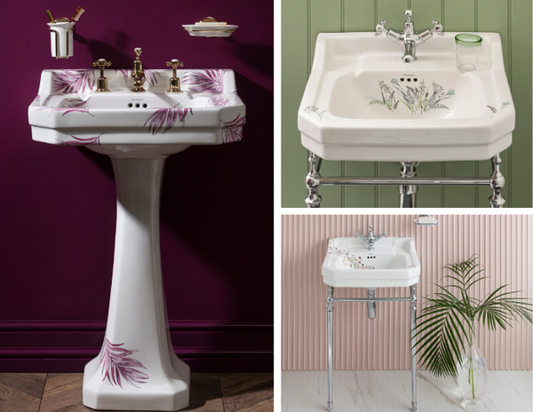 Burlington floral collection pedestal basins