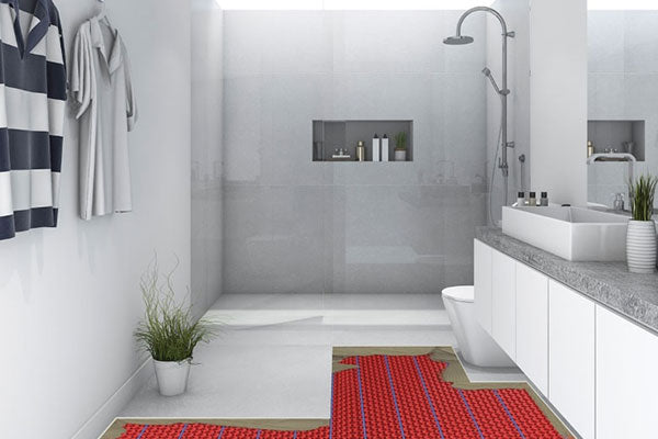 Warmup under floor heating shower room visual